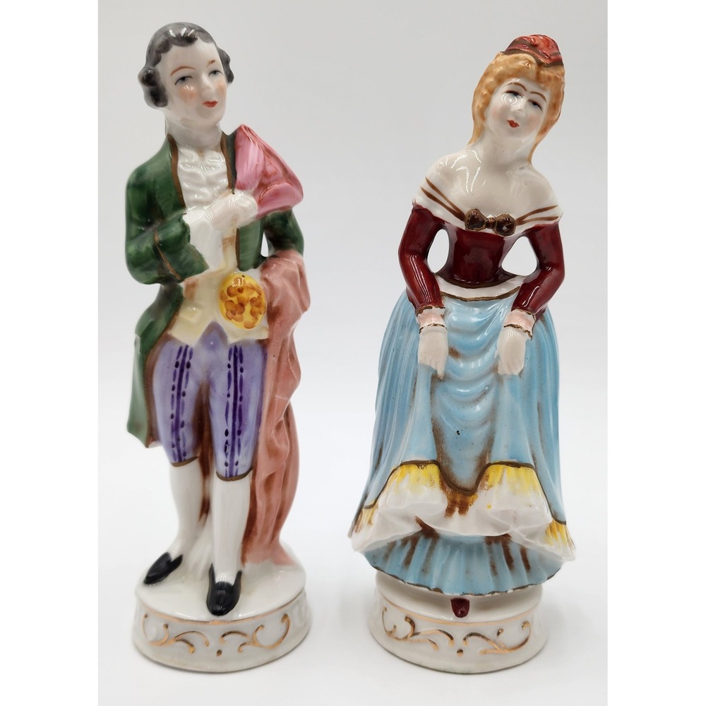 Moriyama Figurine Set Occupied Japan Multicolor Vintage Colonial 1020 EXC